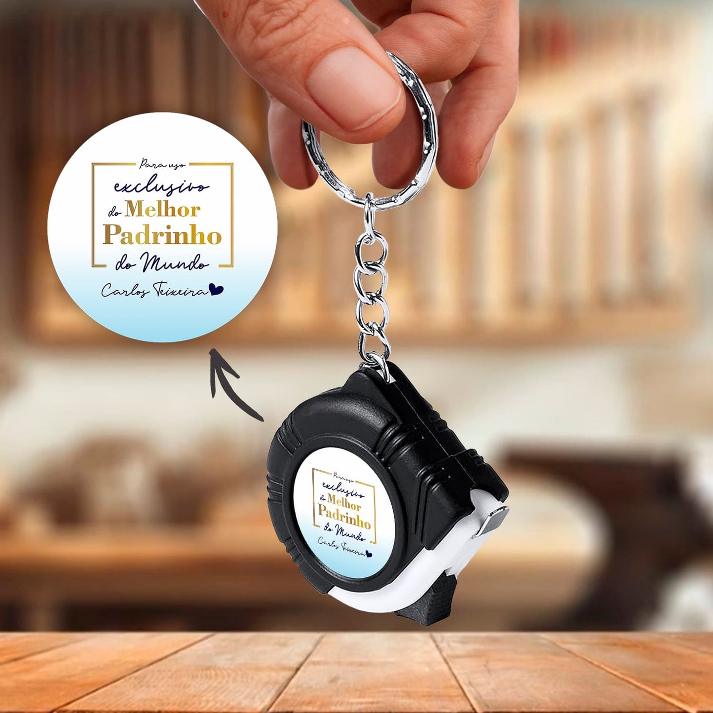 Porta-chaves fita métrica "Para uso exclusivo"