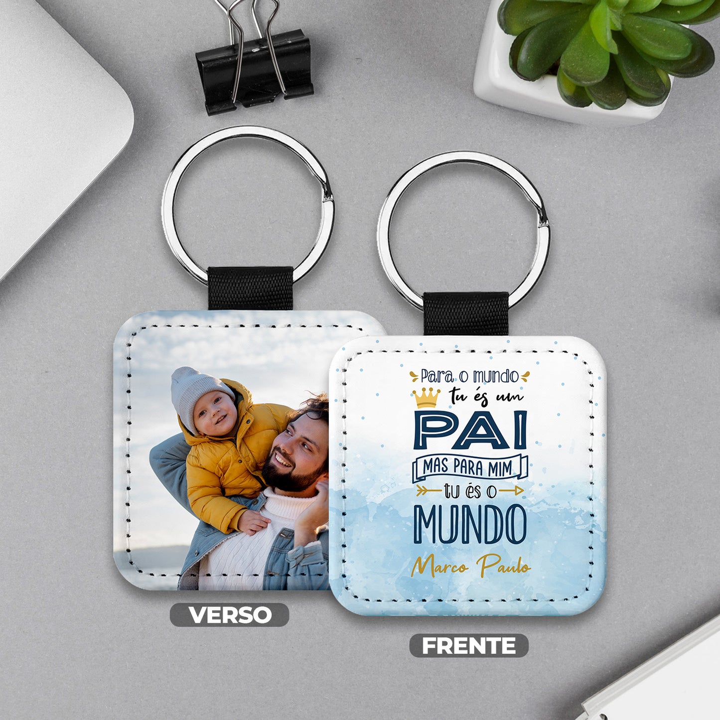 Porta-chaves "Tu és o mundo"
