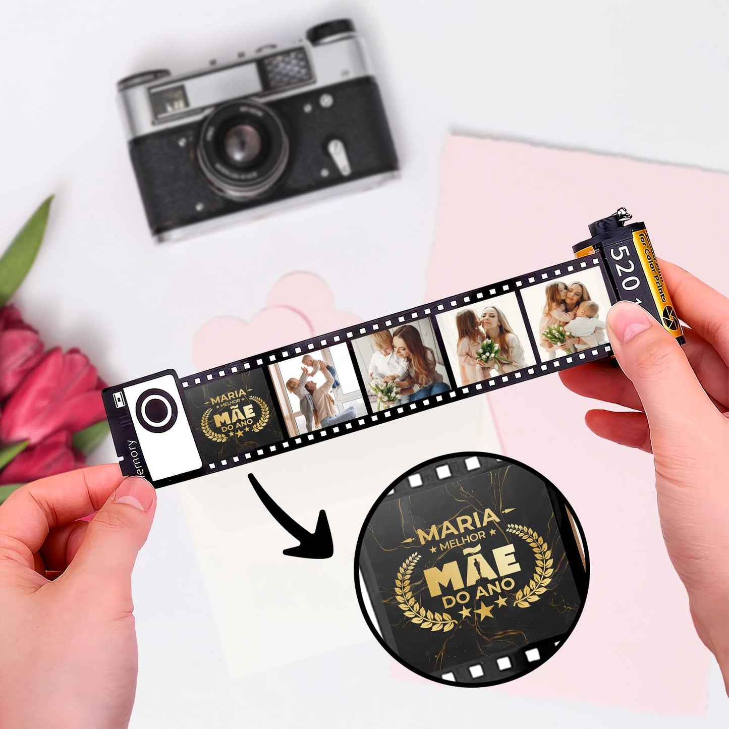 Porta-chaves Rolo Fotográfico "Óscar: melhor mãe do ano"