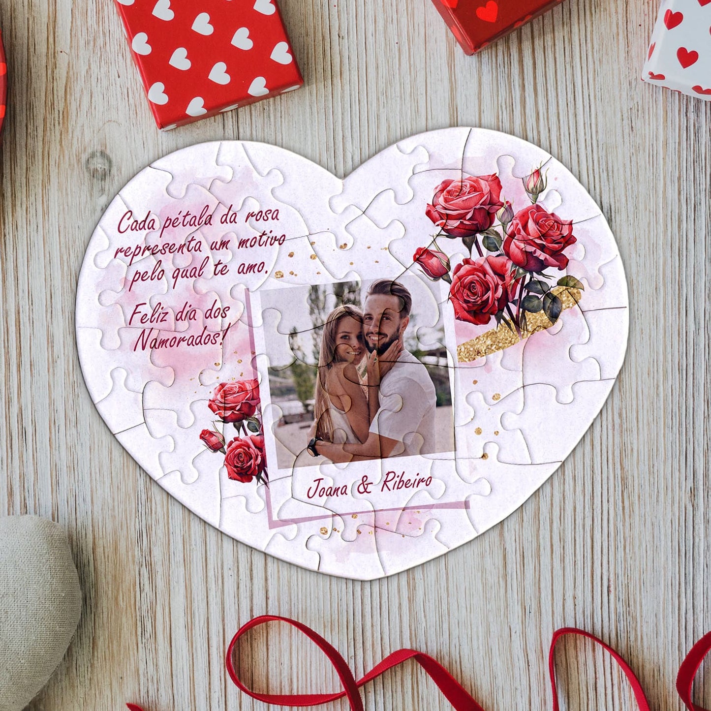 Puzzle Coração "Bouquet de Rosas"