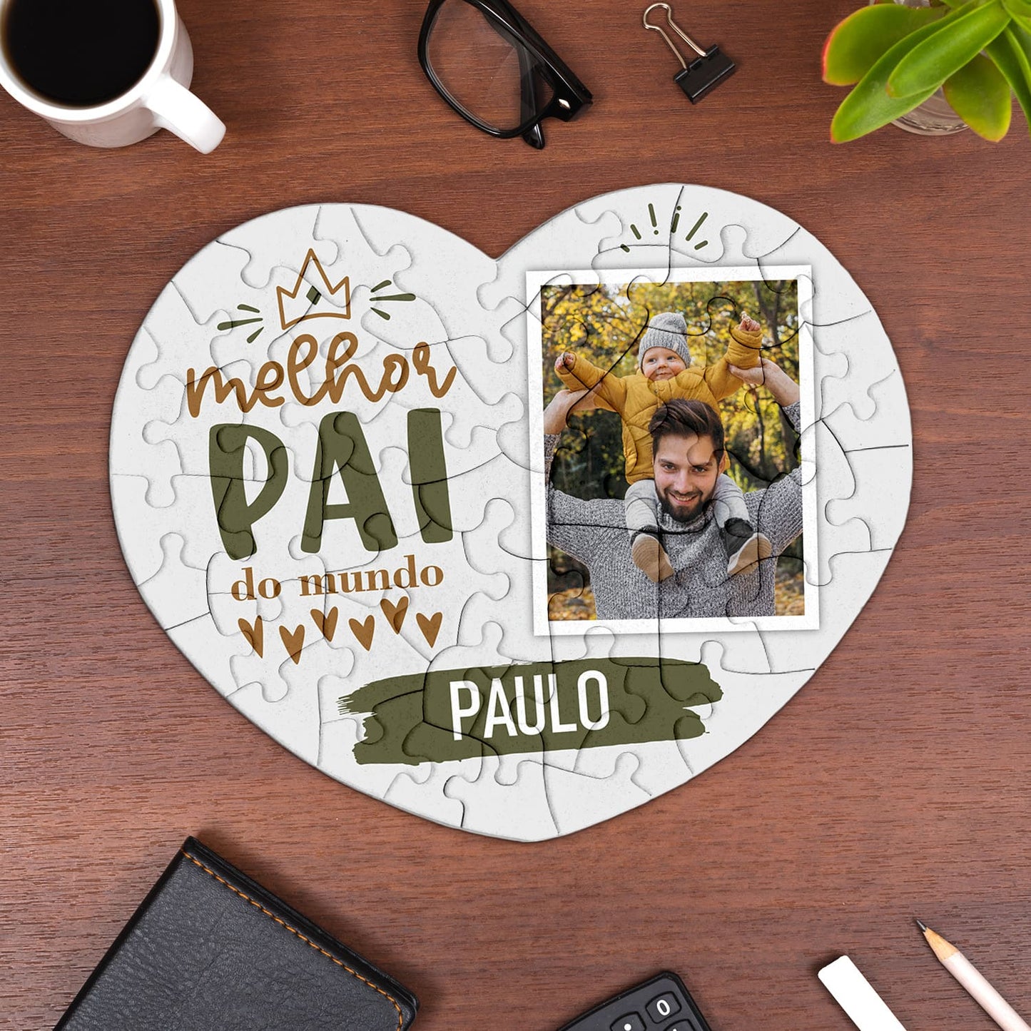 Puzzle coração "Melhor do Mundo ♡"