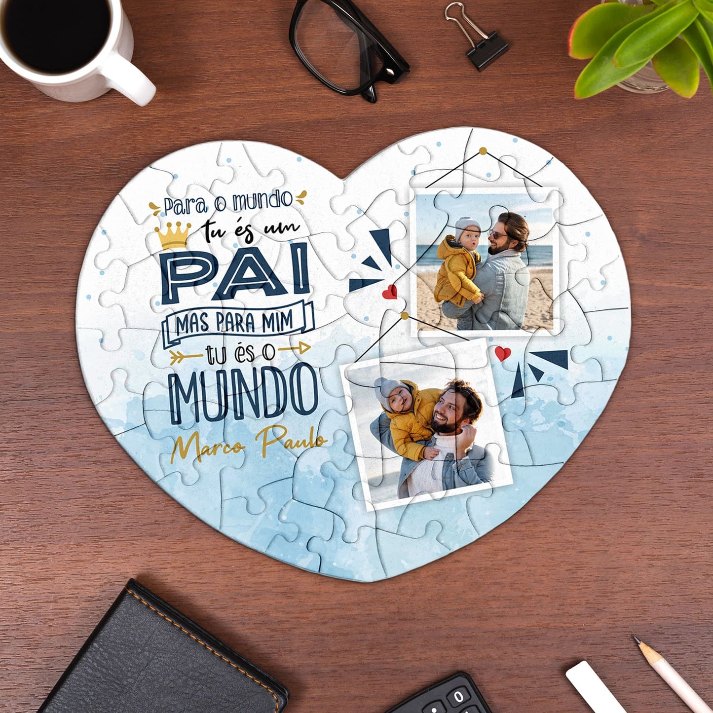 Puzzle coração "Tu és o mundo"