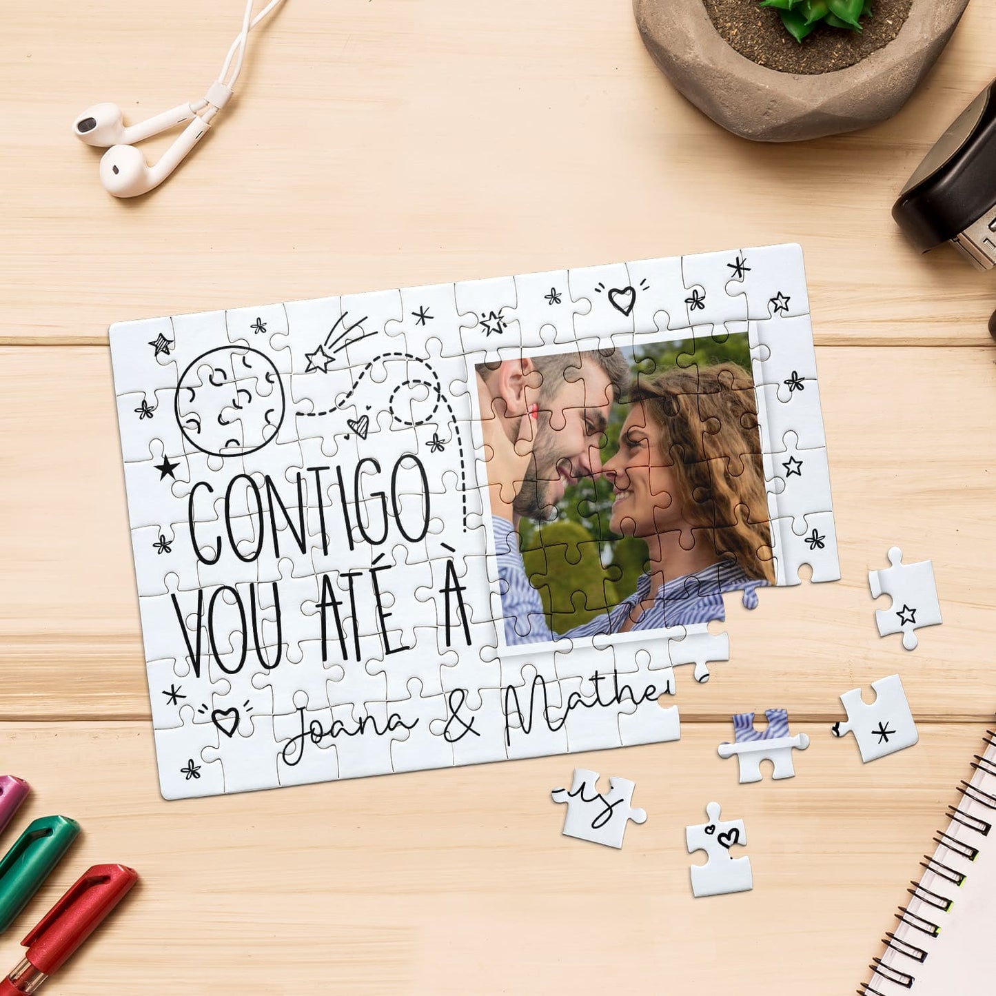 Puzzle "Contigo vou até à lua"