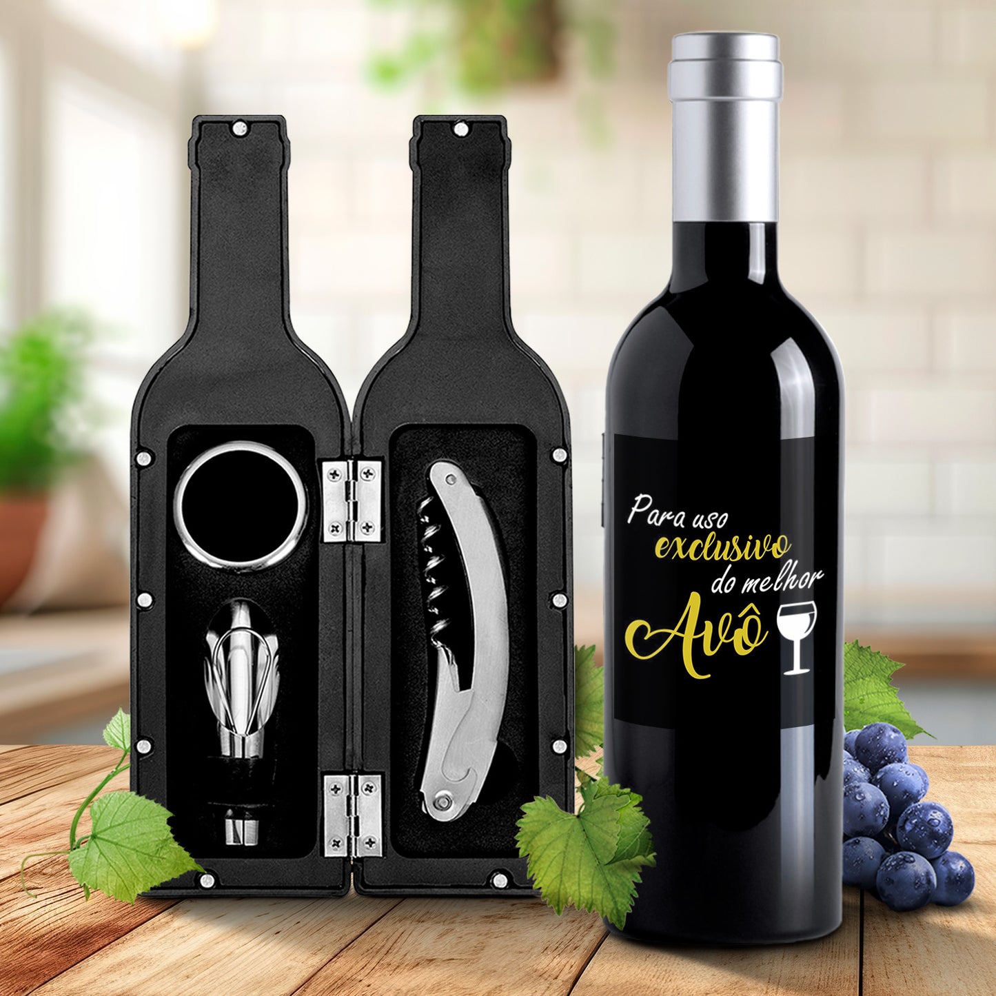 Kit de vinho "Para uso exclusivo"