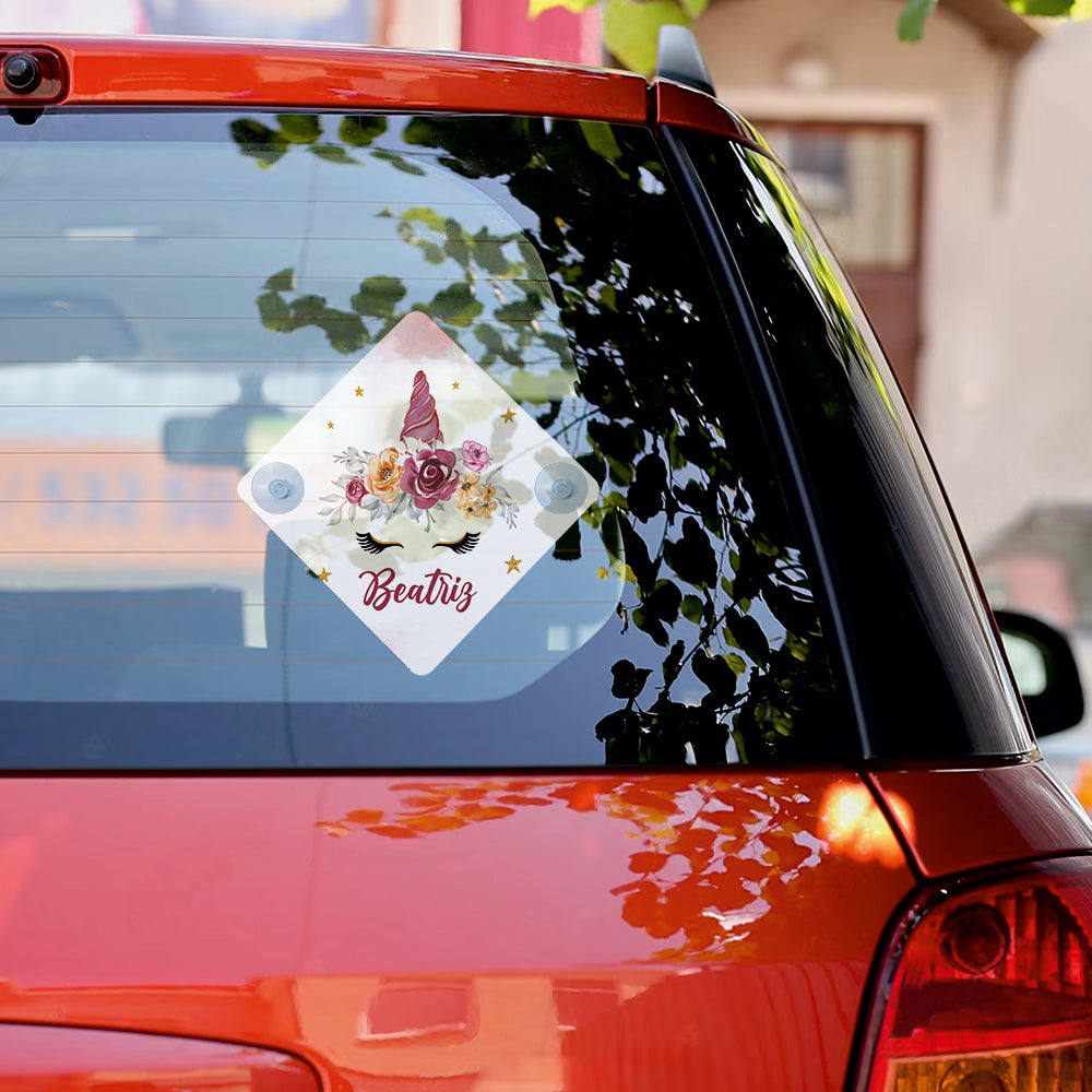 Tapa-sol e/ou placa para carro "Unicórnio"
