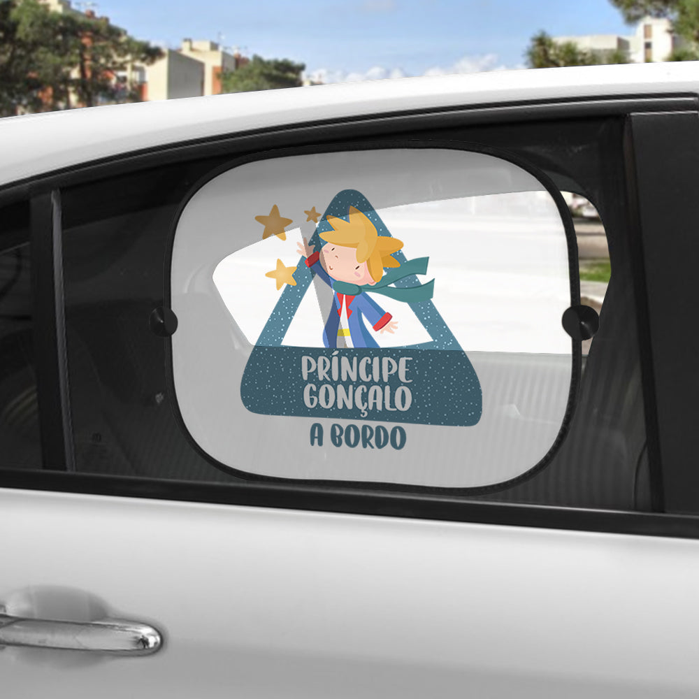 Tapa-sol e/ou placa para carro "Príncipe a bordo"