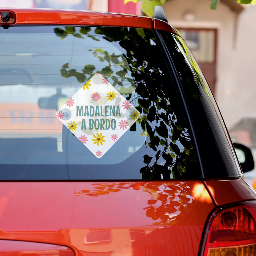 Tapa-sol e/ou placa para carro "Flores"