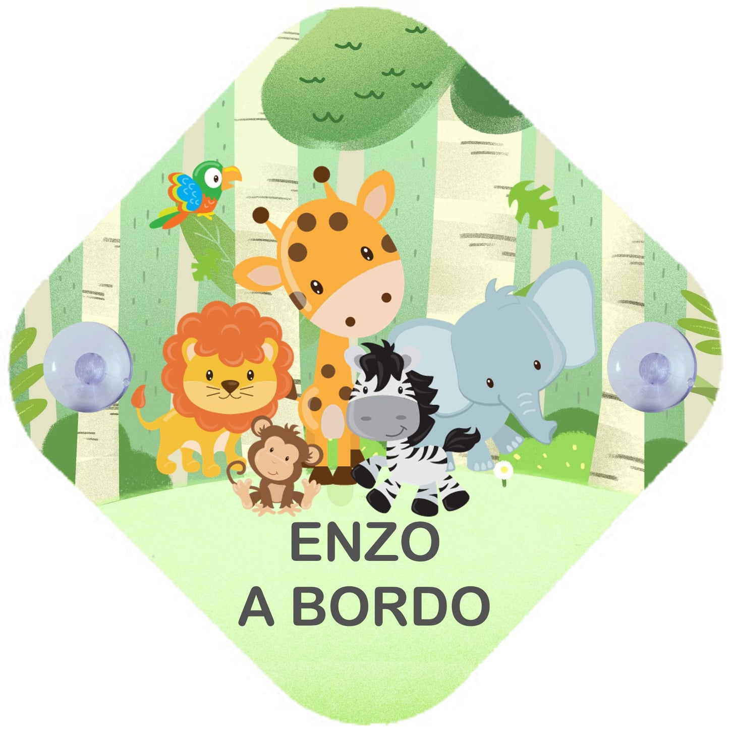 Tapa-sol e/ou placa para carro "Animais da selva"