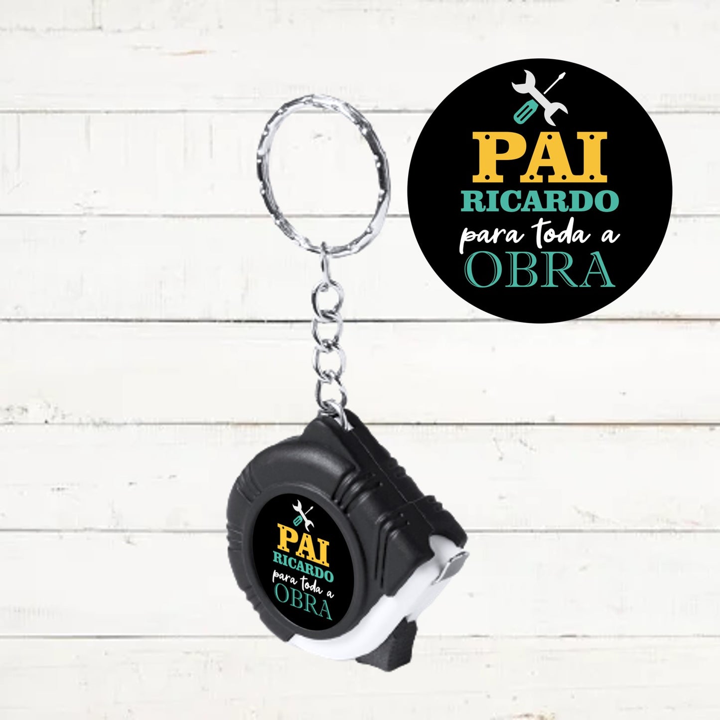 Porta-chaves fita métrica "Para toda a obra"