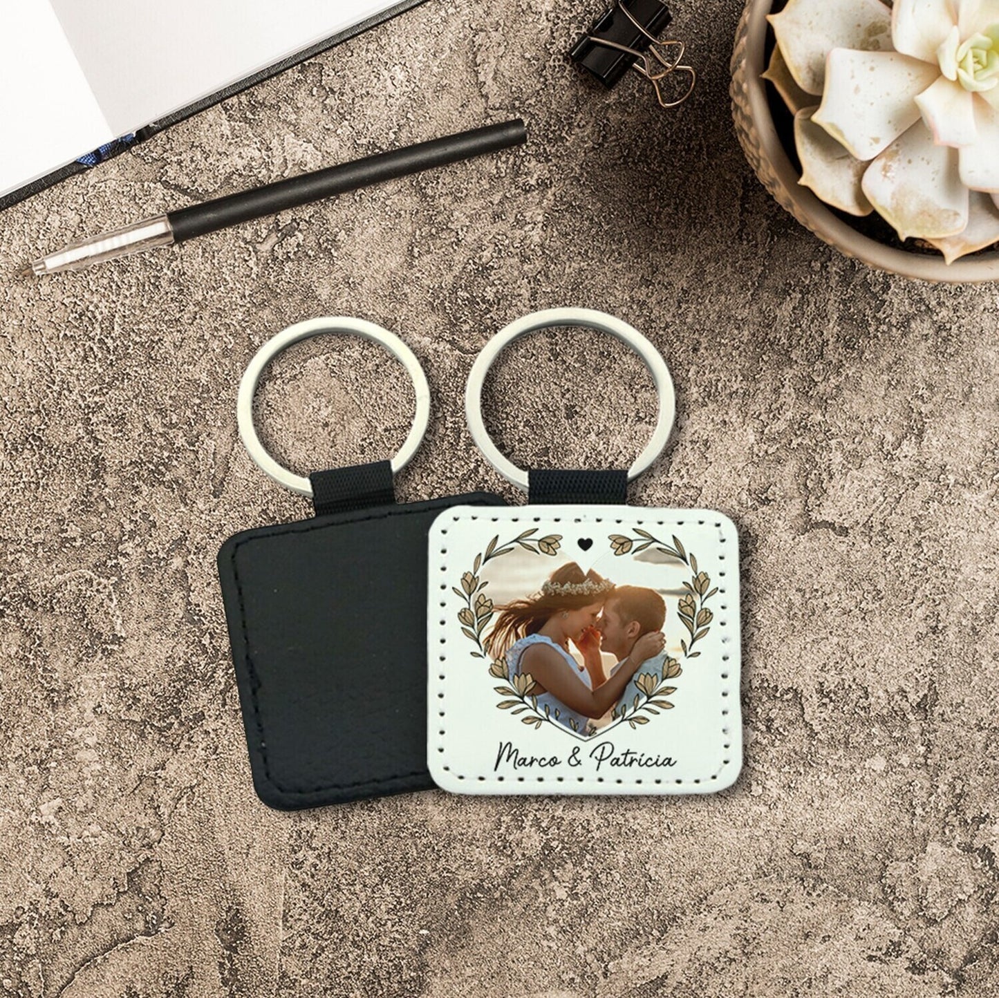 Porta-chaves quadrado "Simply Love"