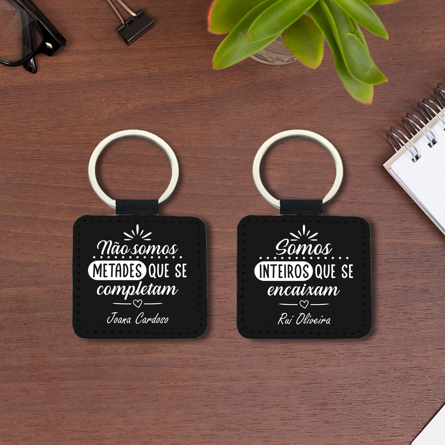 Conjunto 2 porta-chaves "Inteiros que se encaixam"
