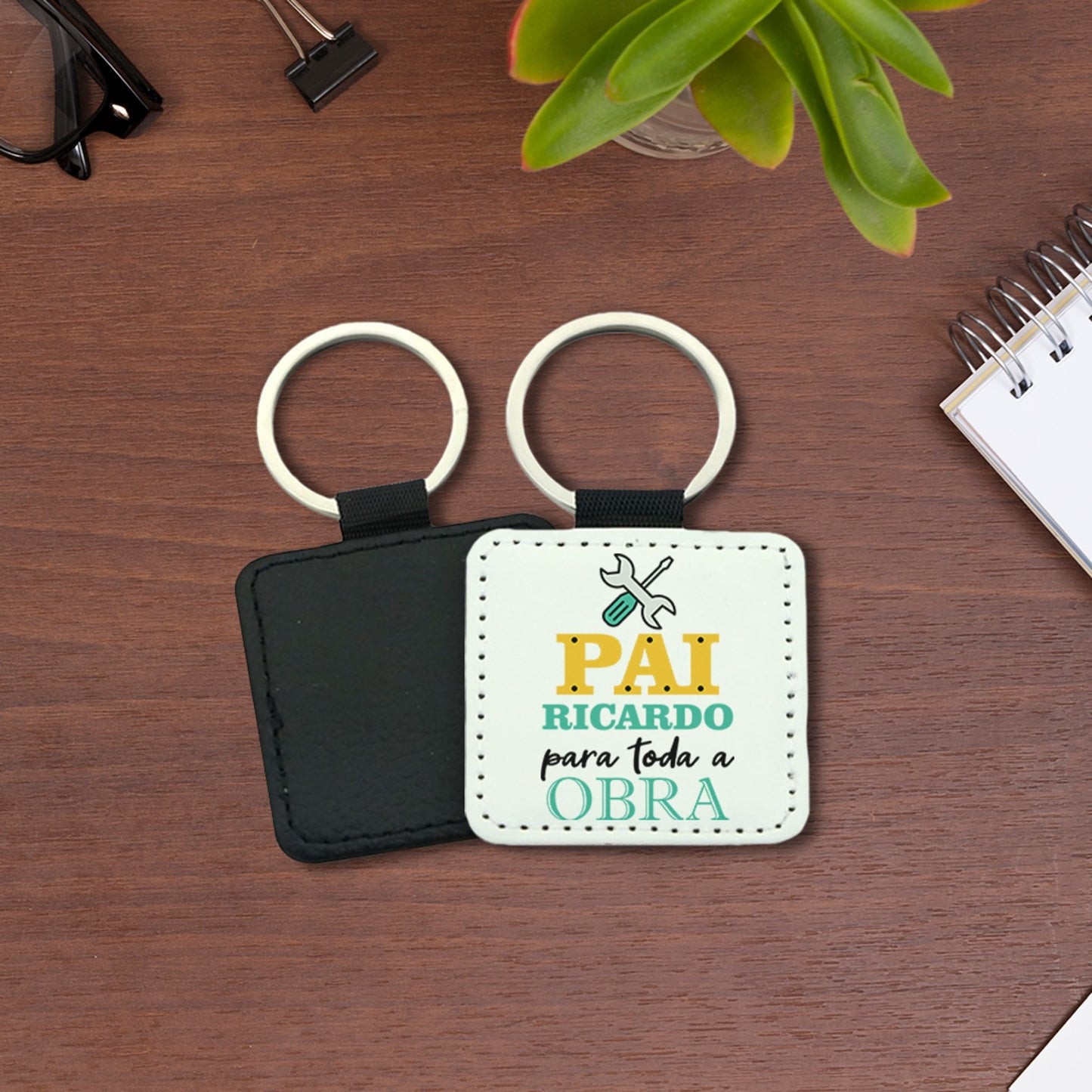 Porta-chaves quadrado "Para toda a obra"