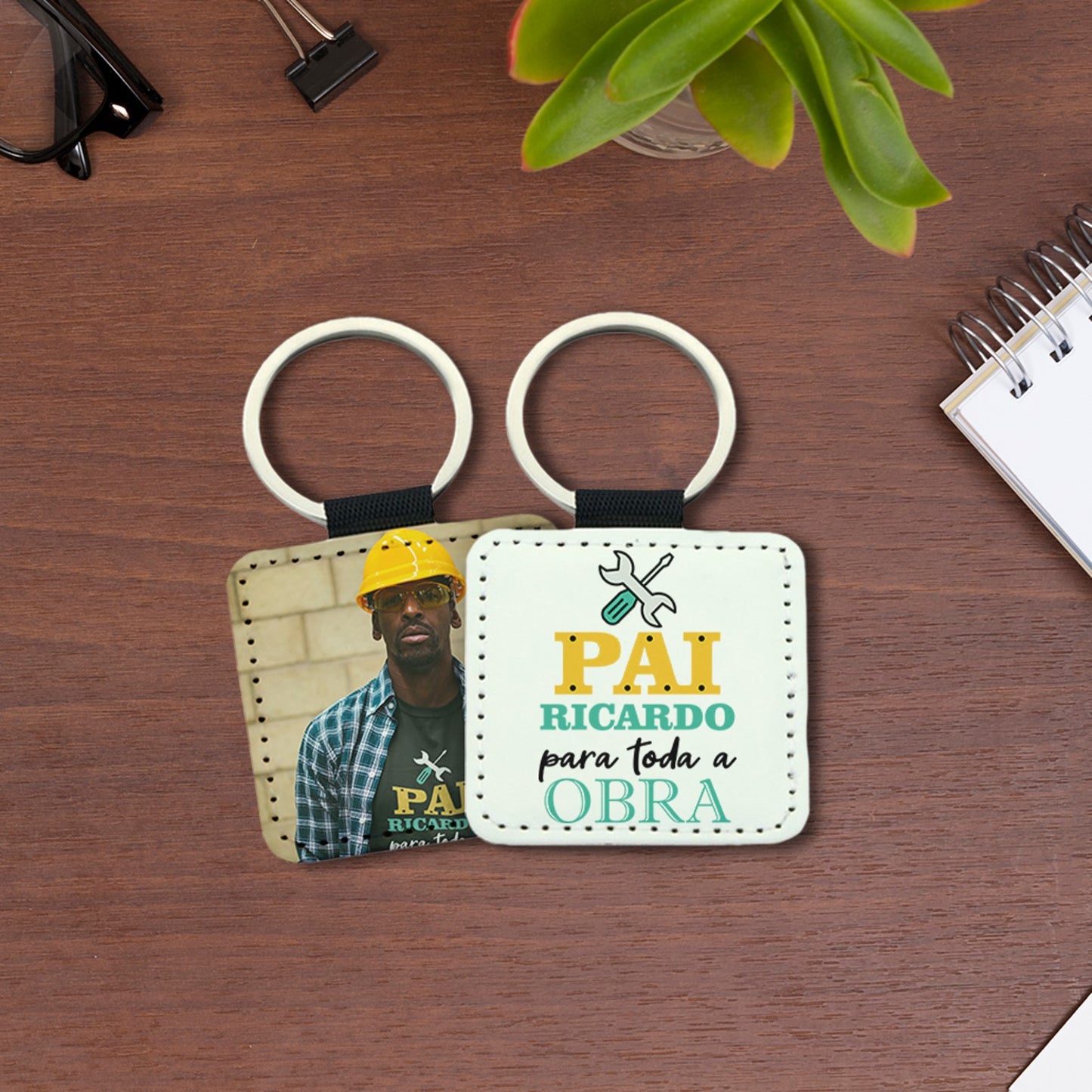 Porta-chaves quadrado "Para toda a obra"