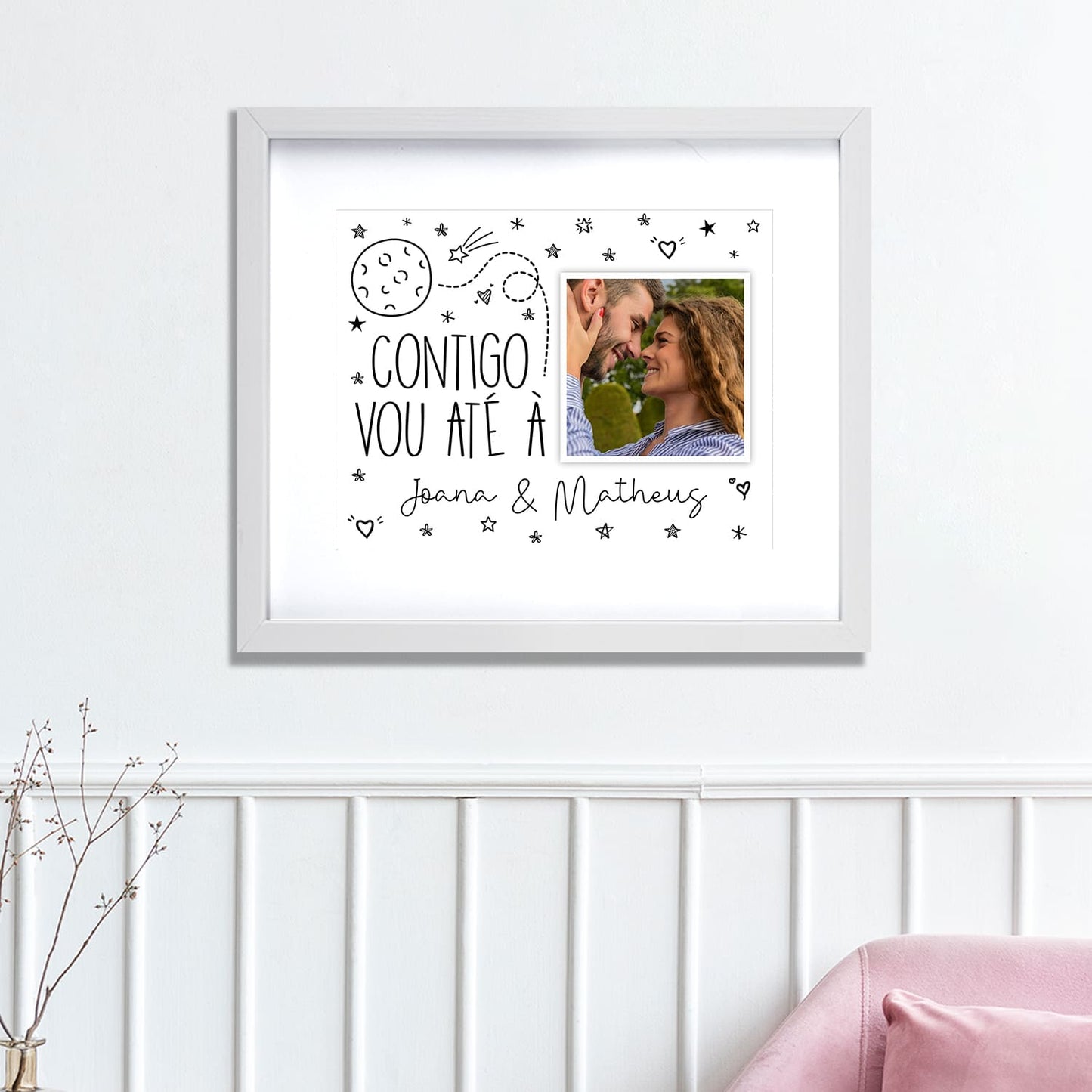 Quadro "Contigo vou até à lua"