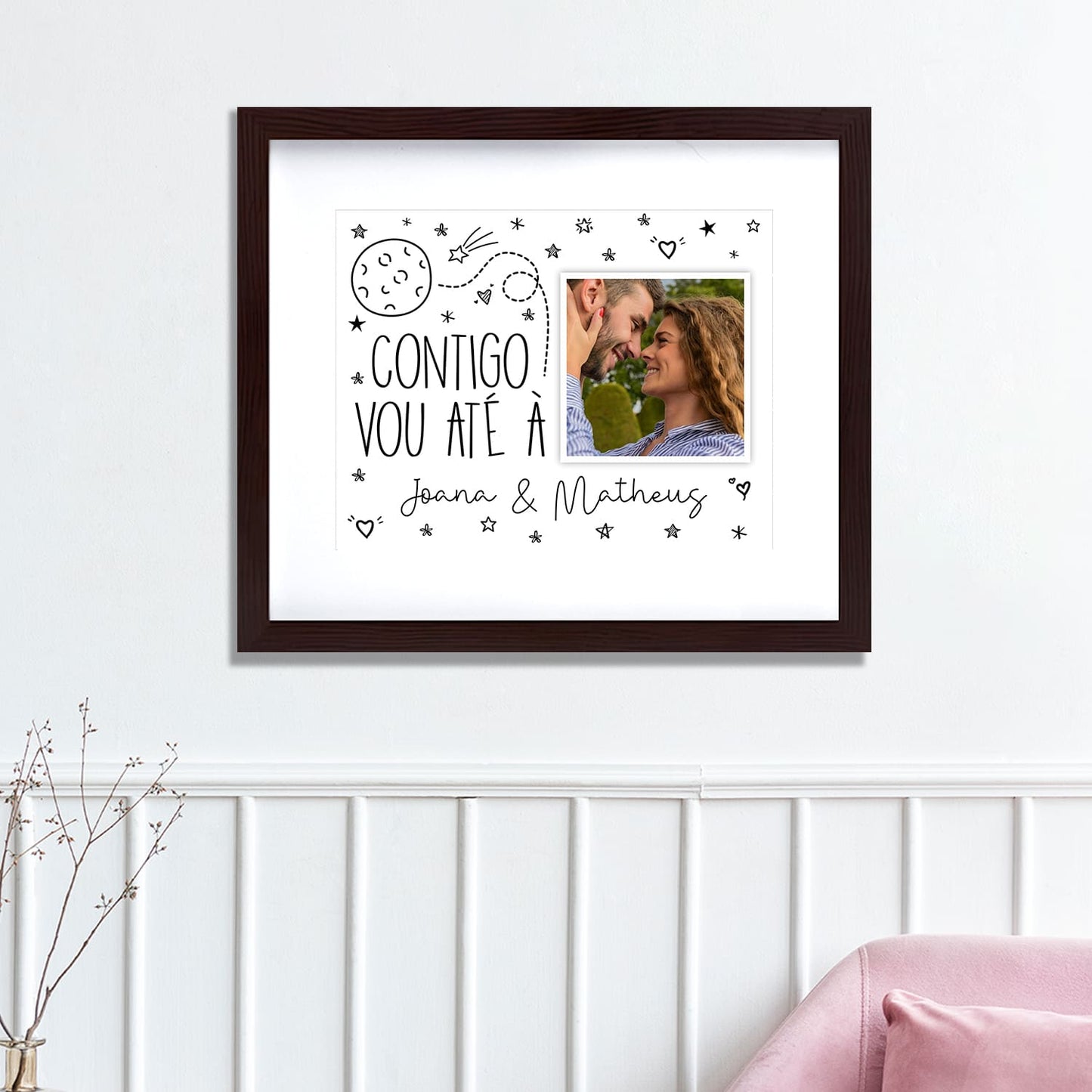 Quadro "Contigo vou até à lua"