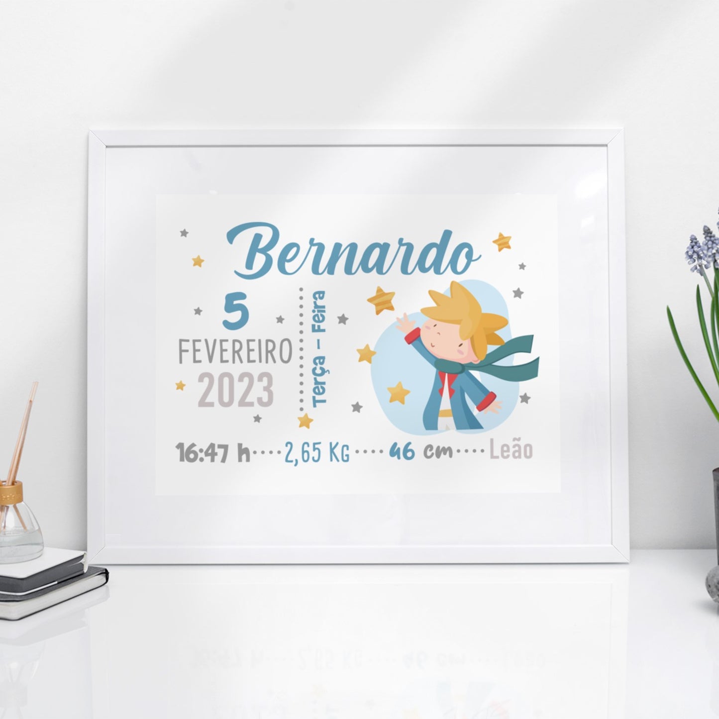 Quadro de nascimento "Príncipe-Princesa"
