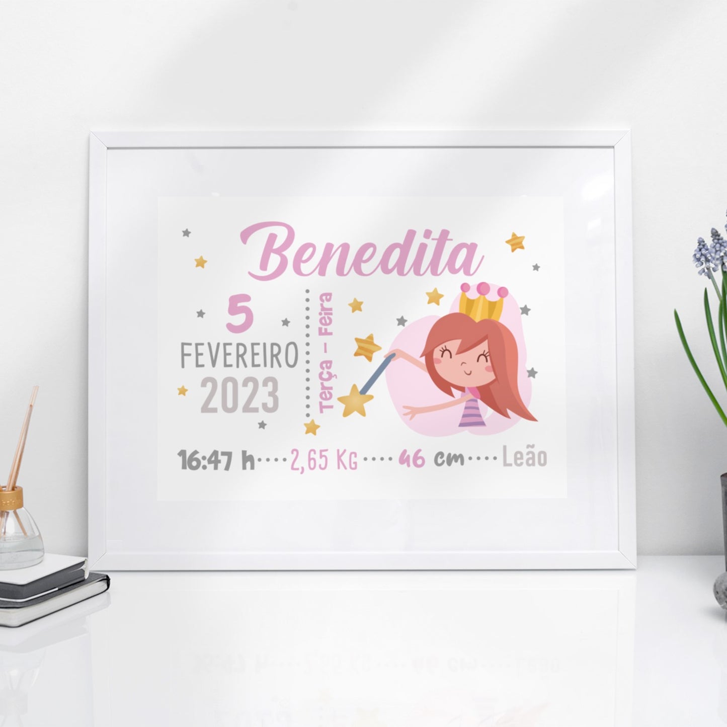 Quadro de nascimento "Príncipe-Princesa"