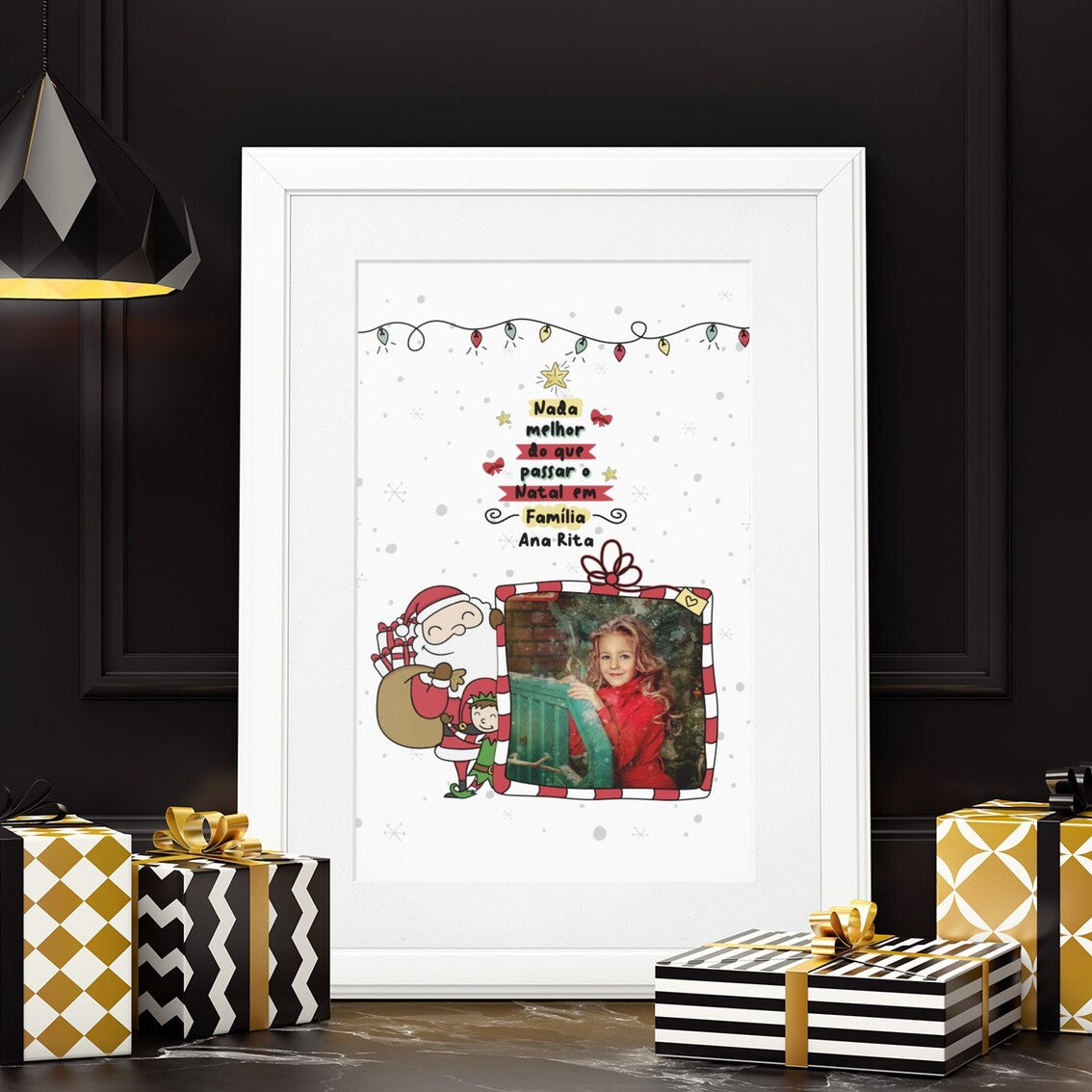 Quadro "Pai Natal e Duende"