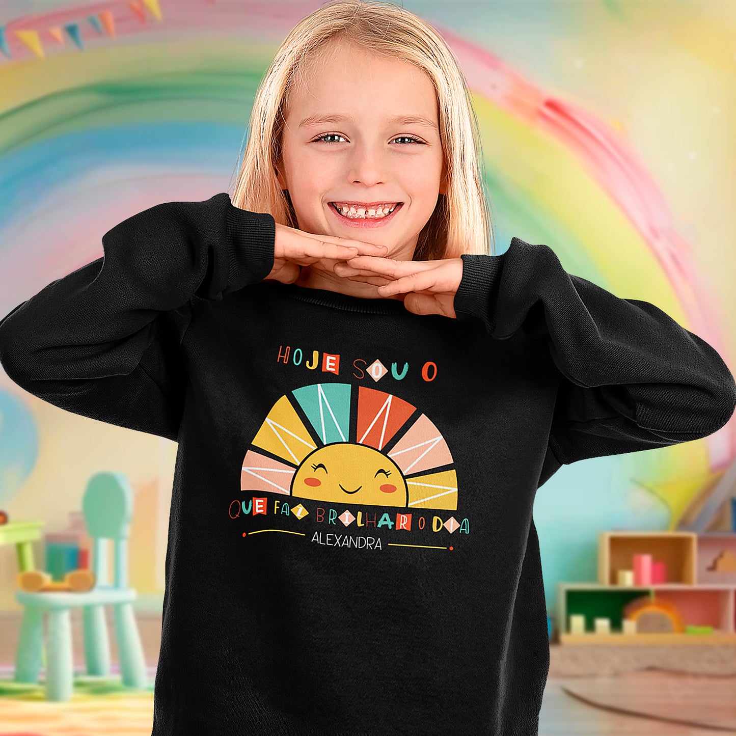 Camisola "Hoje sou o sol que faz brilhar o dia"