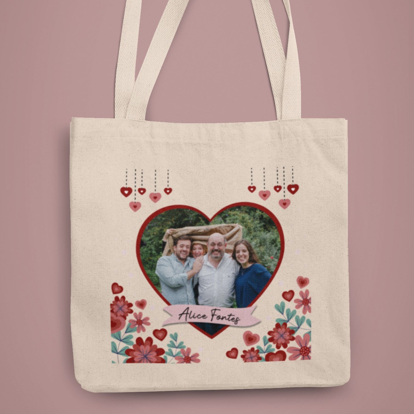 Saco de pano "Flores de Amor"