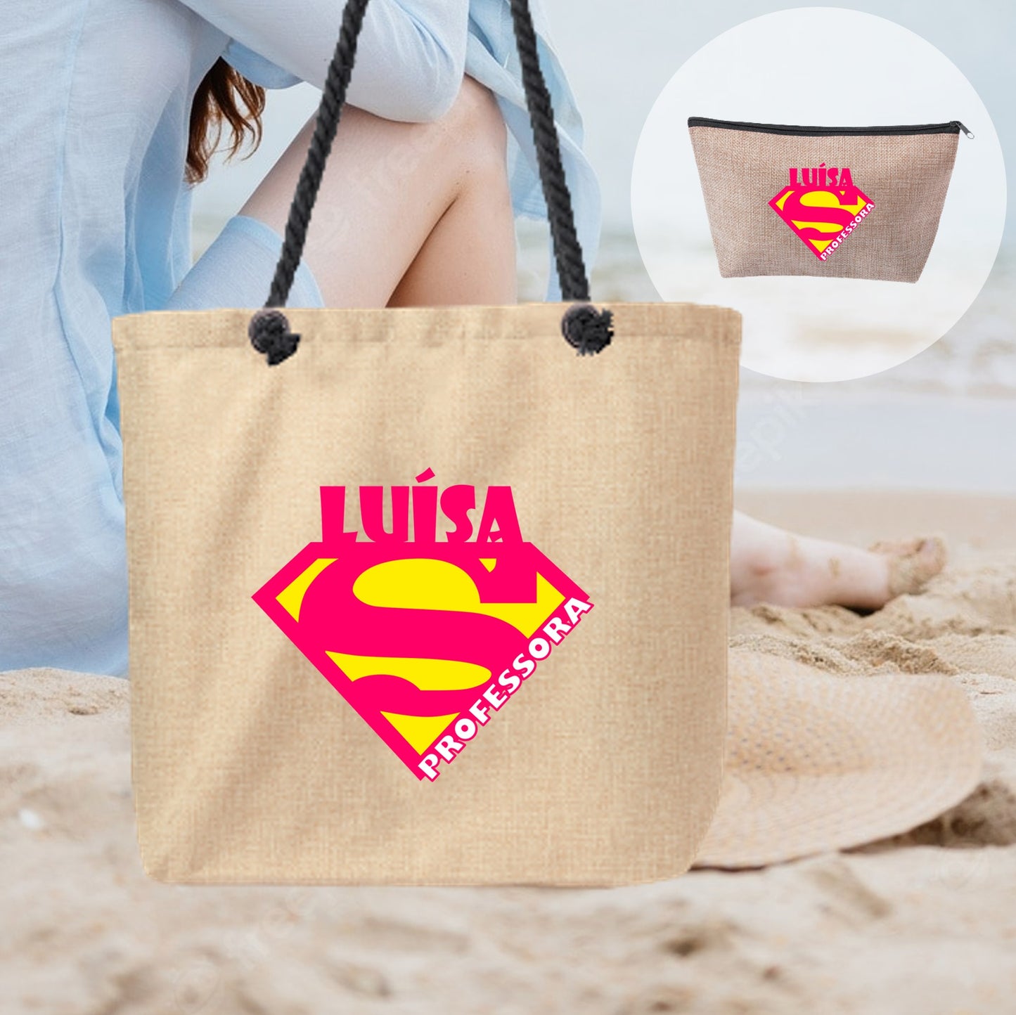 Saco e/ou Necessaire "Super Professora"