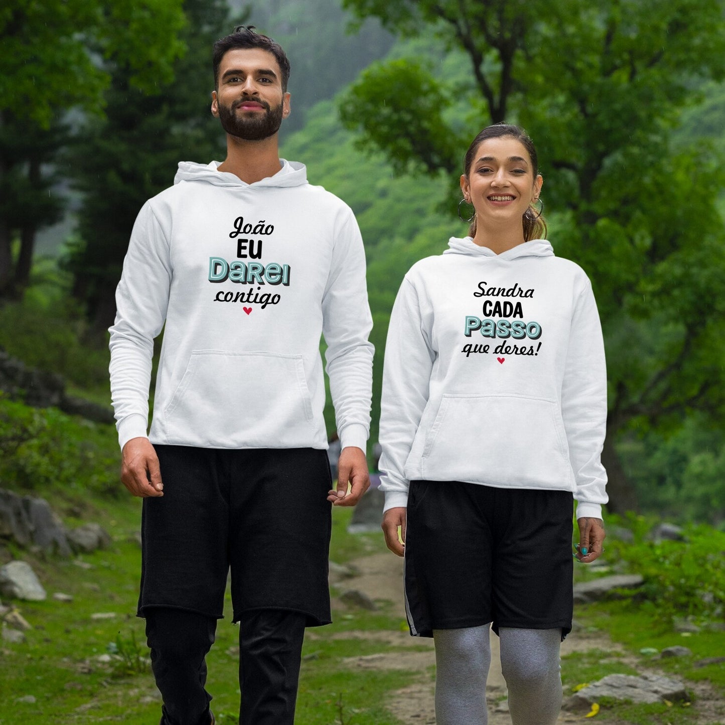 Conjunto 2 sweatshirt "Cada passo que deres eu darei contigo"
