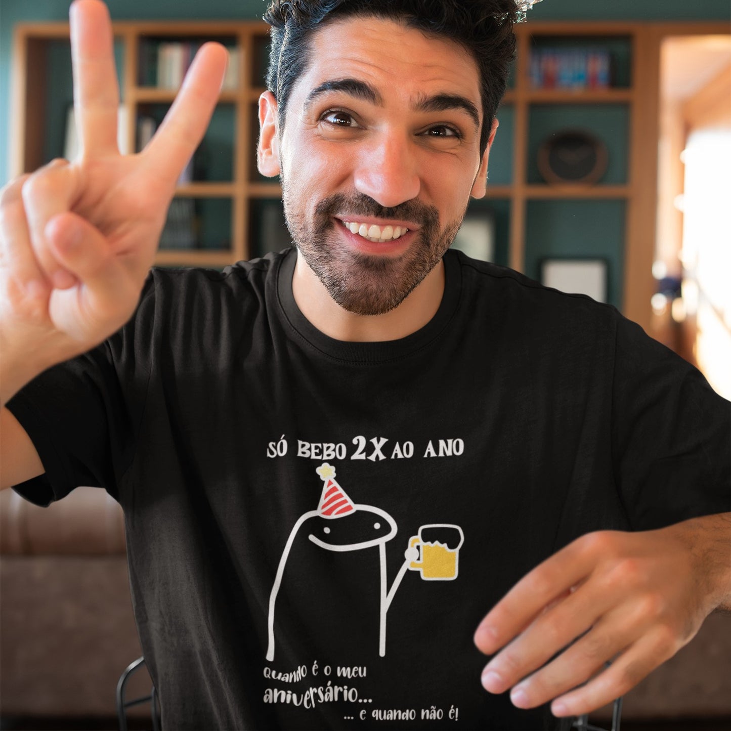 T-shirt "Só bebo 2x ao ano"