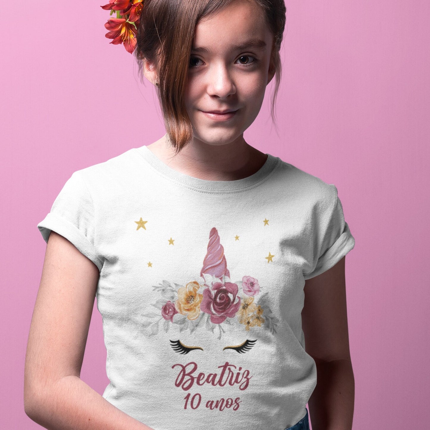 T-shirt de Aniversário Criança "Unicórnio"
