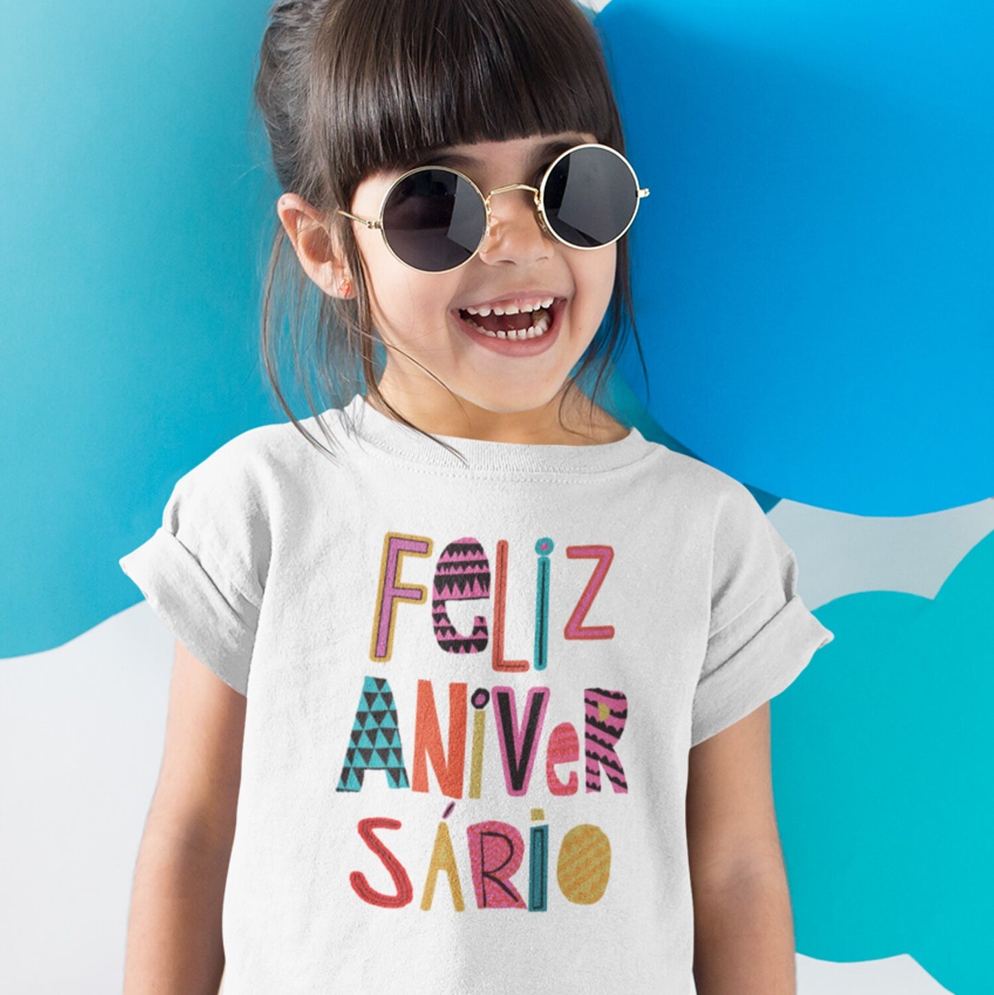 T-shirt de Aniversário Criança "Feliz Aniversário"