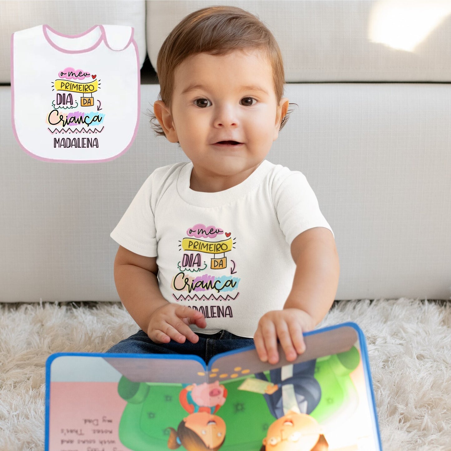T-shirt e/ou Babete "O meu primeiro dia da criança"