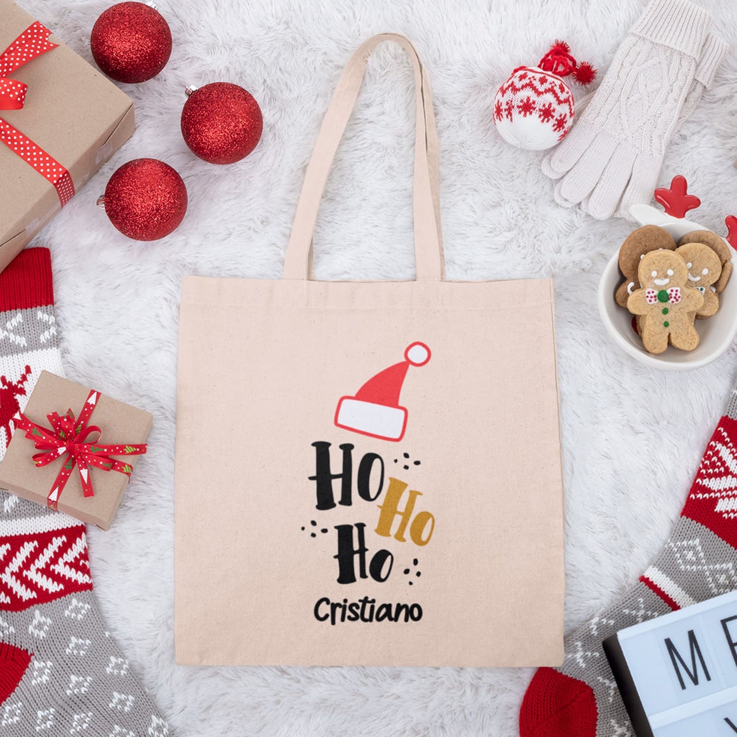Saco de pano "Ho-Ho-Ho Natal"