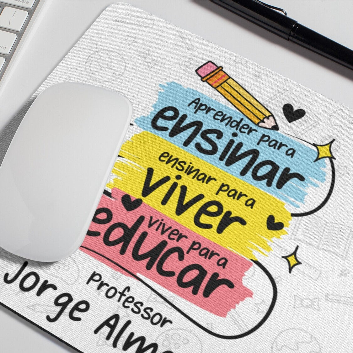 Tapete de rato "Ensinar-Viver-Educar"