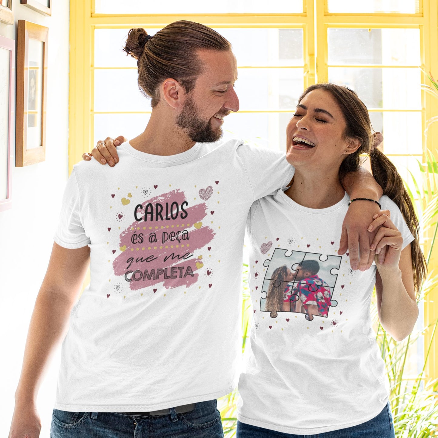 Conjunto 2 t-shirt "És a peça que me completa"