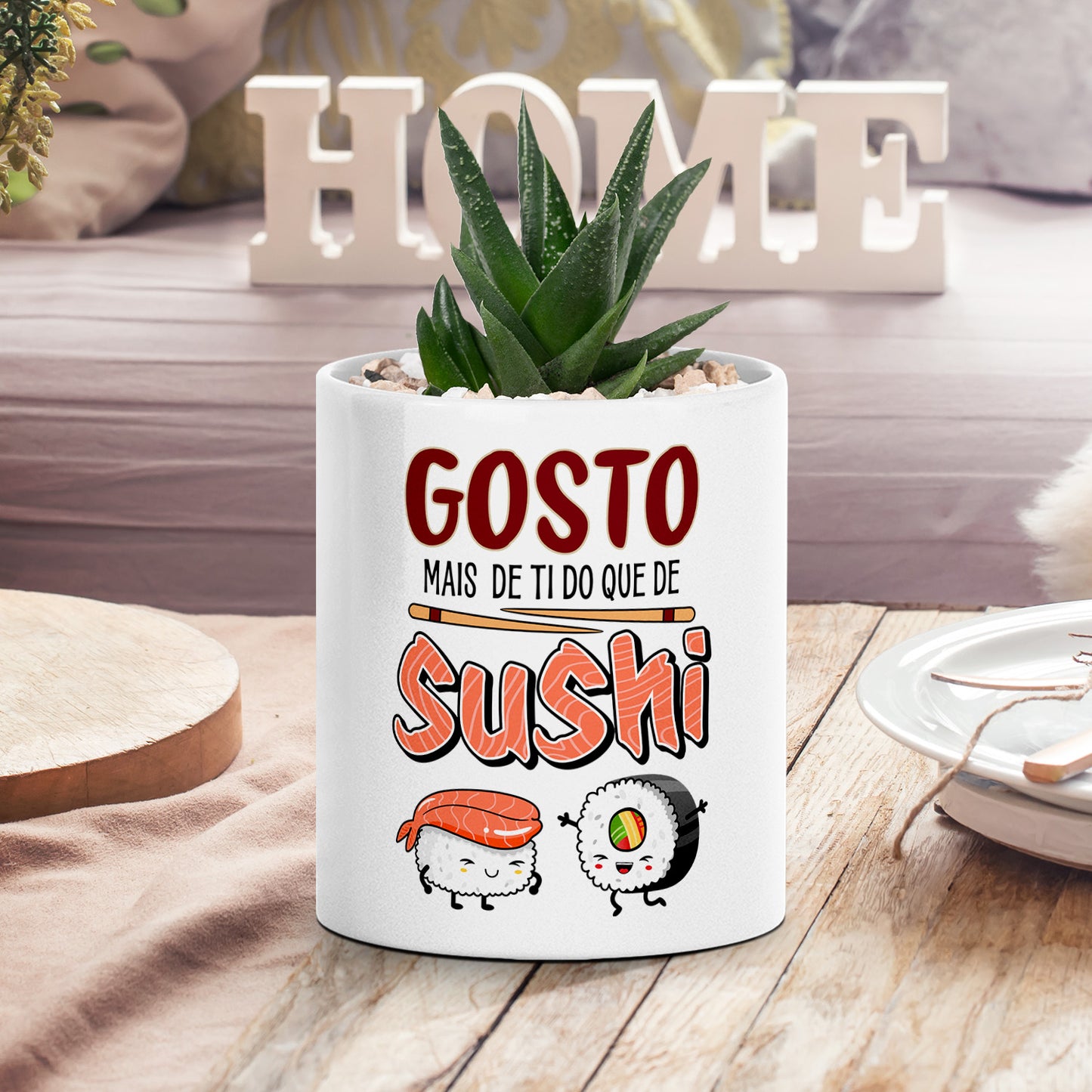 Vaso "Gosto mais de ti do que de sushi"