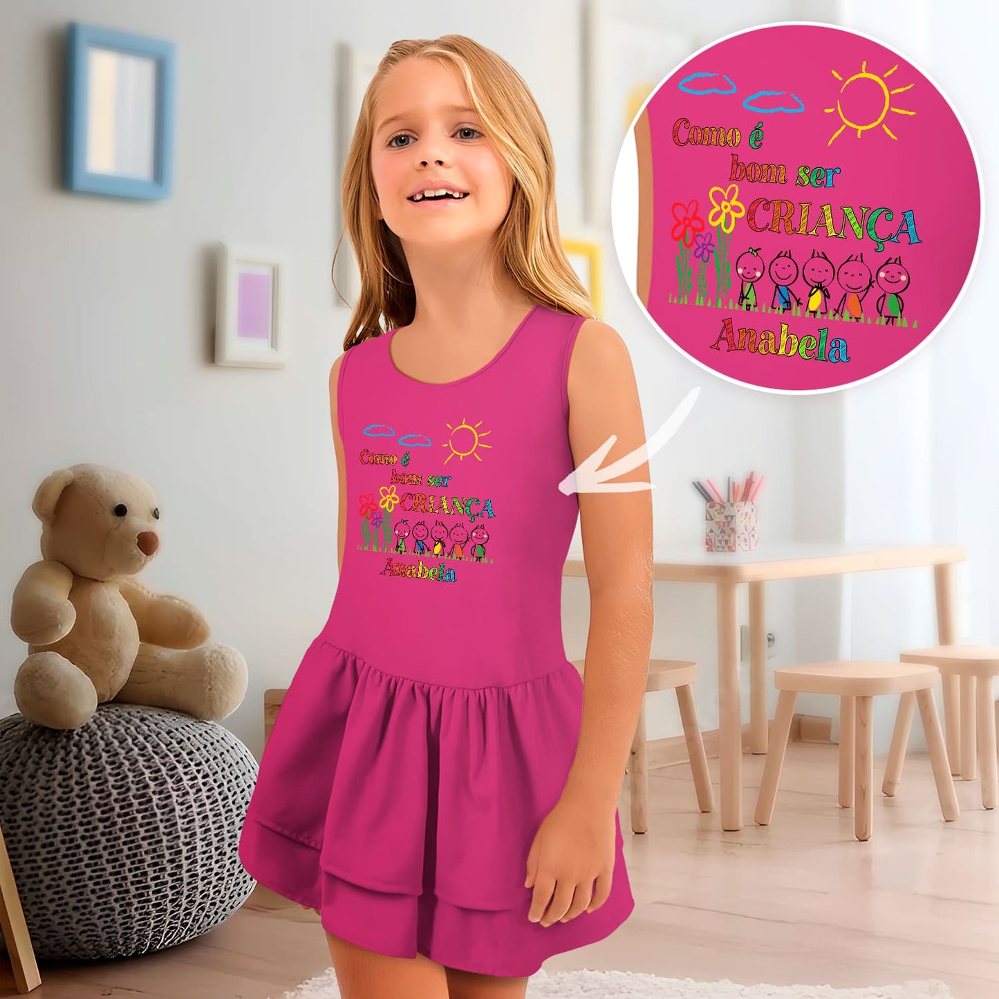 Vestido e/ou Garrafa "Como é bom ser criança"