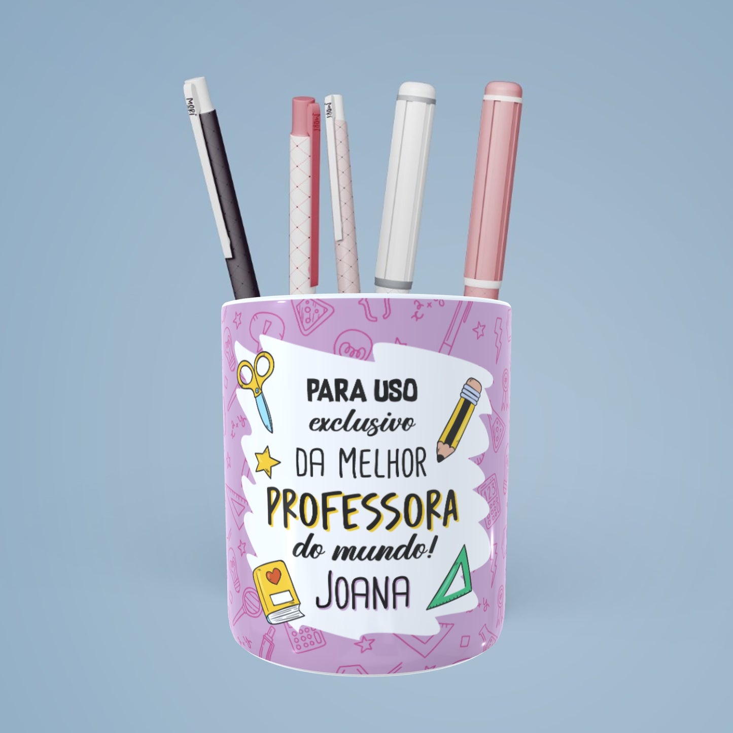 Porta-lápis "Para uso exclusivo do(a) melhor Professor(a)"