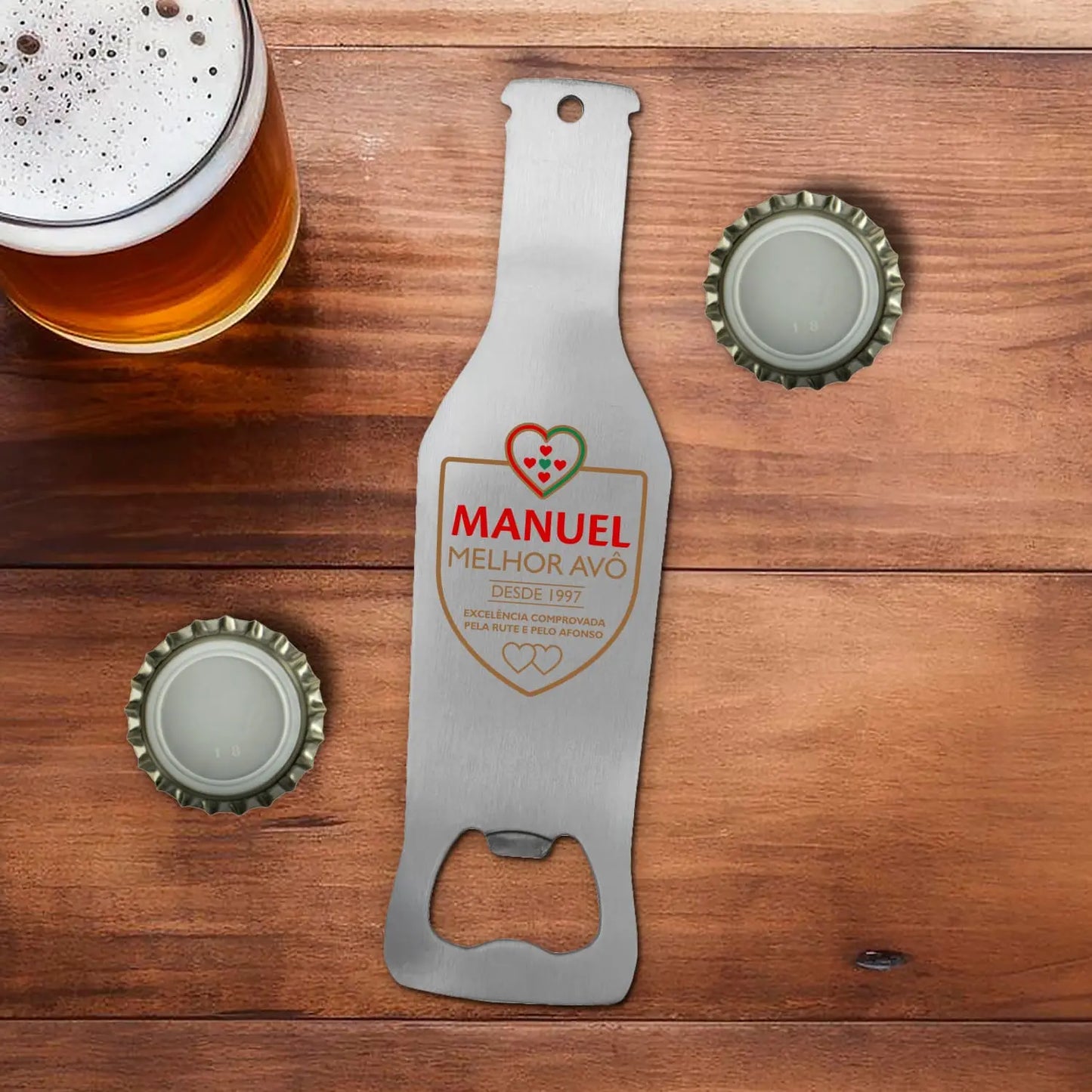 Caneca para Cerveja e/ou Abre-garrafas "Avô - excelência comprovada"