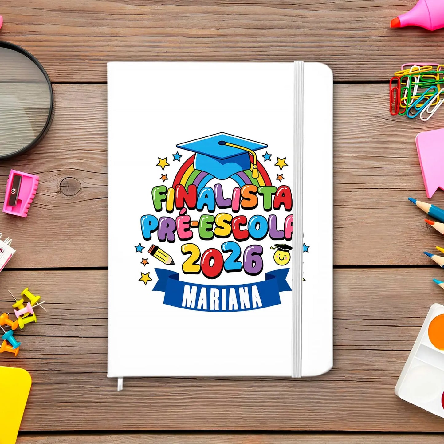 caderno finalista personalizado com nome e ano