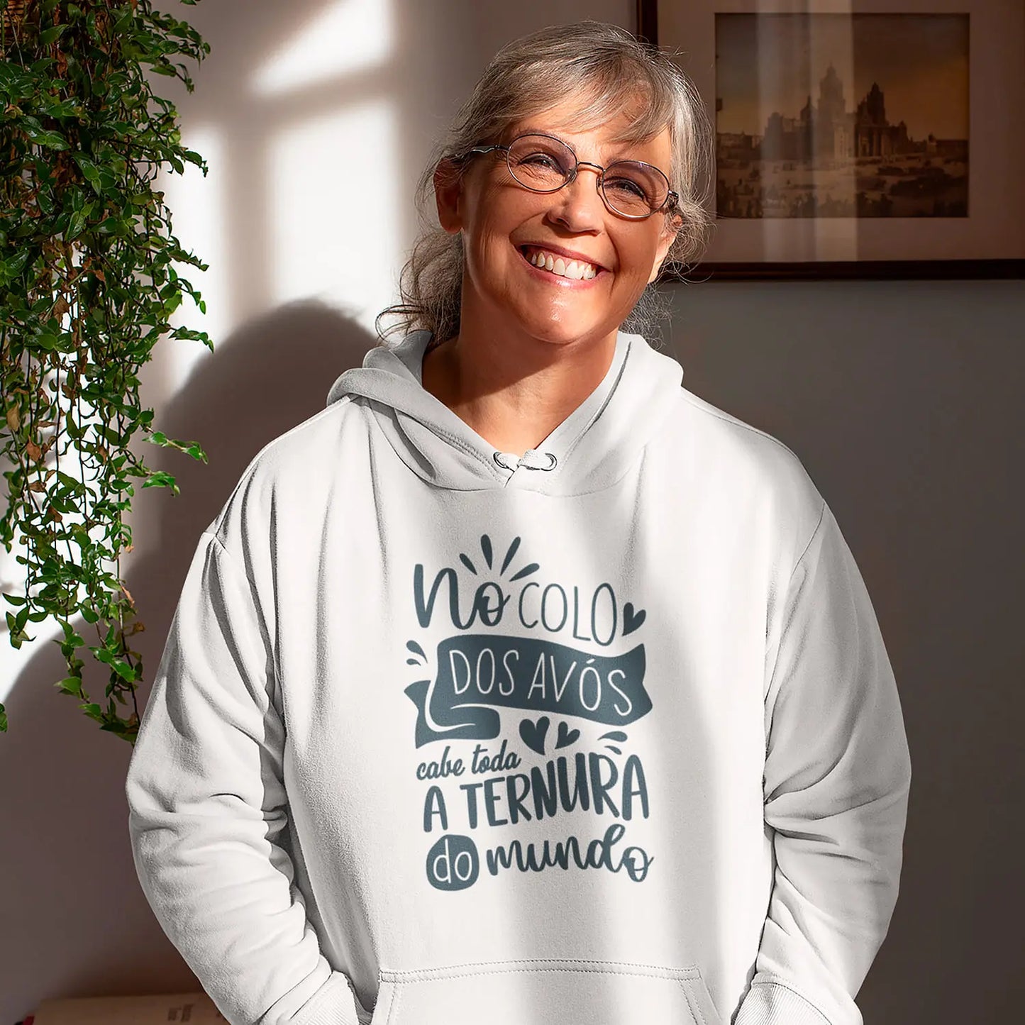 camisola com capuz personalizada para avós com mensagem especial
