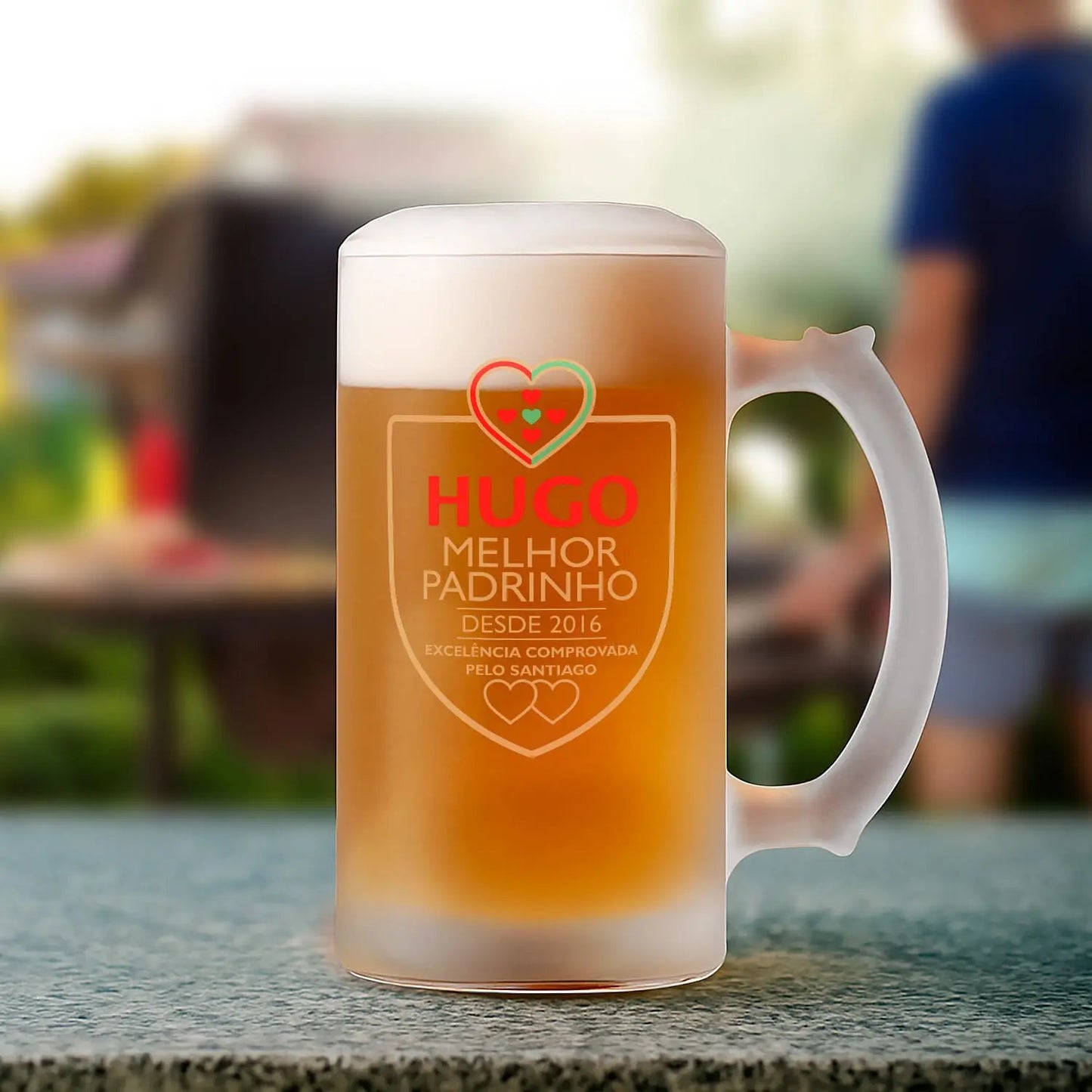 Caneca para Cerveja e/ou Abre-garrafas "Padrinho - excelência comprovada"