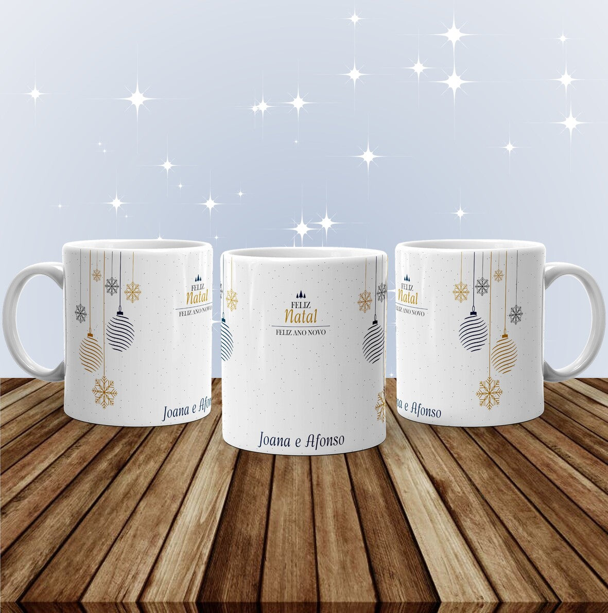 Caneca "Feliz Natal - Feliz Ano Novo"