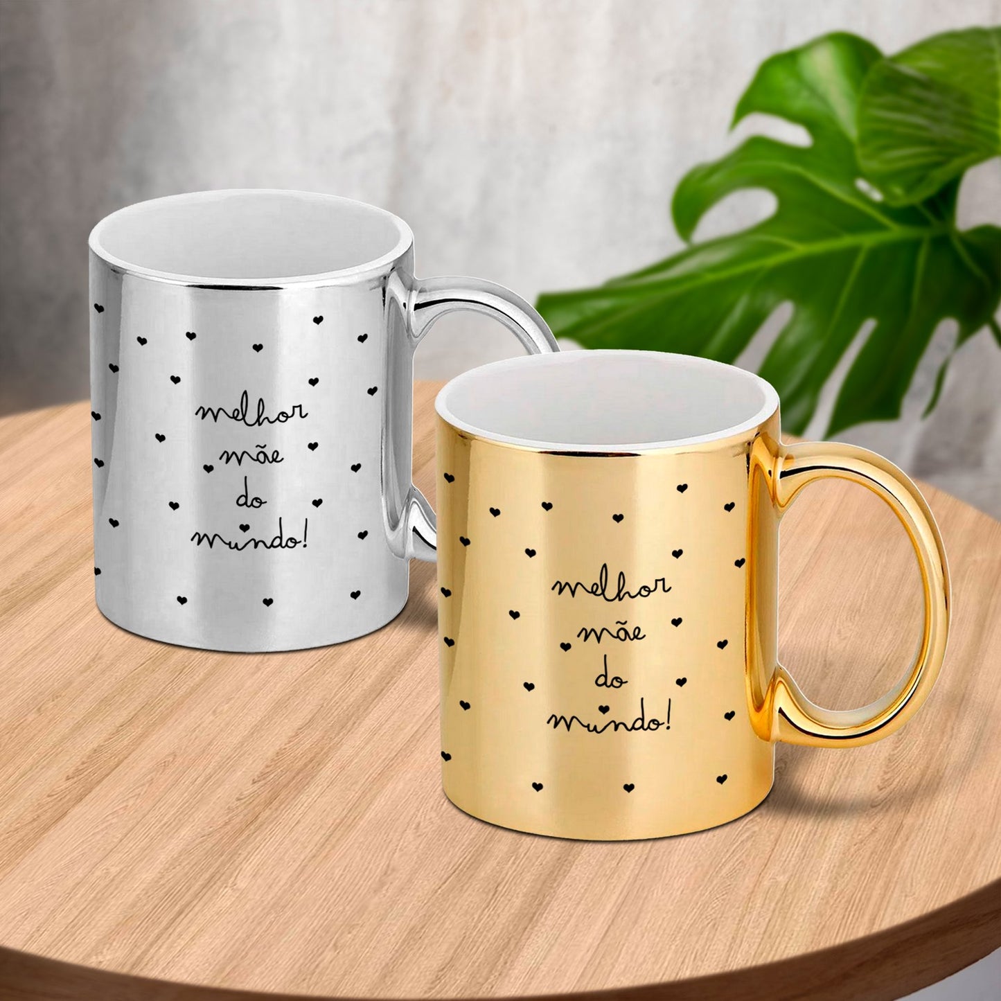 Caneca cromada "Million Hearts"