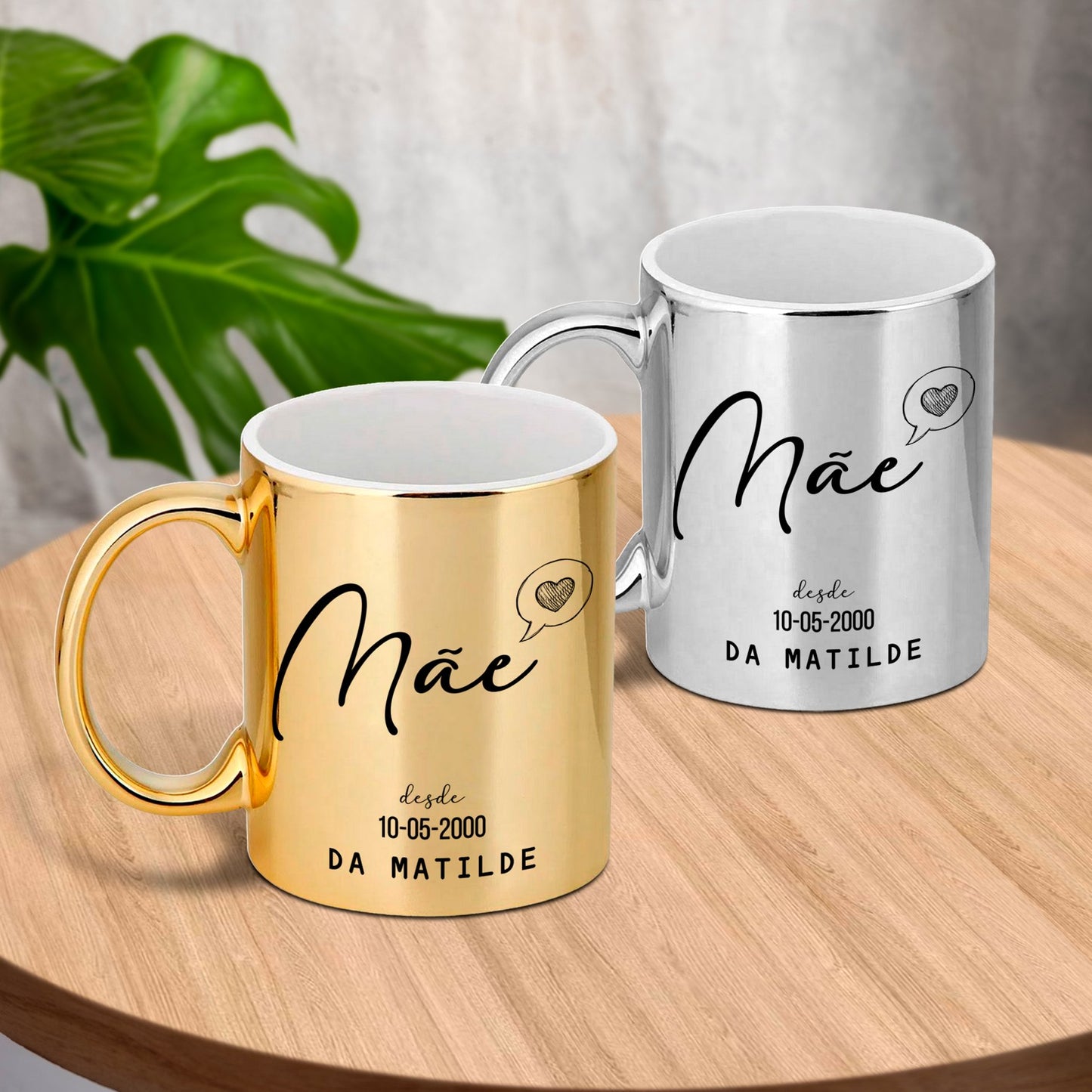 Caneca cromada "Heart Chat"