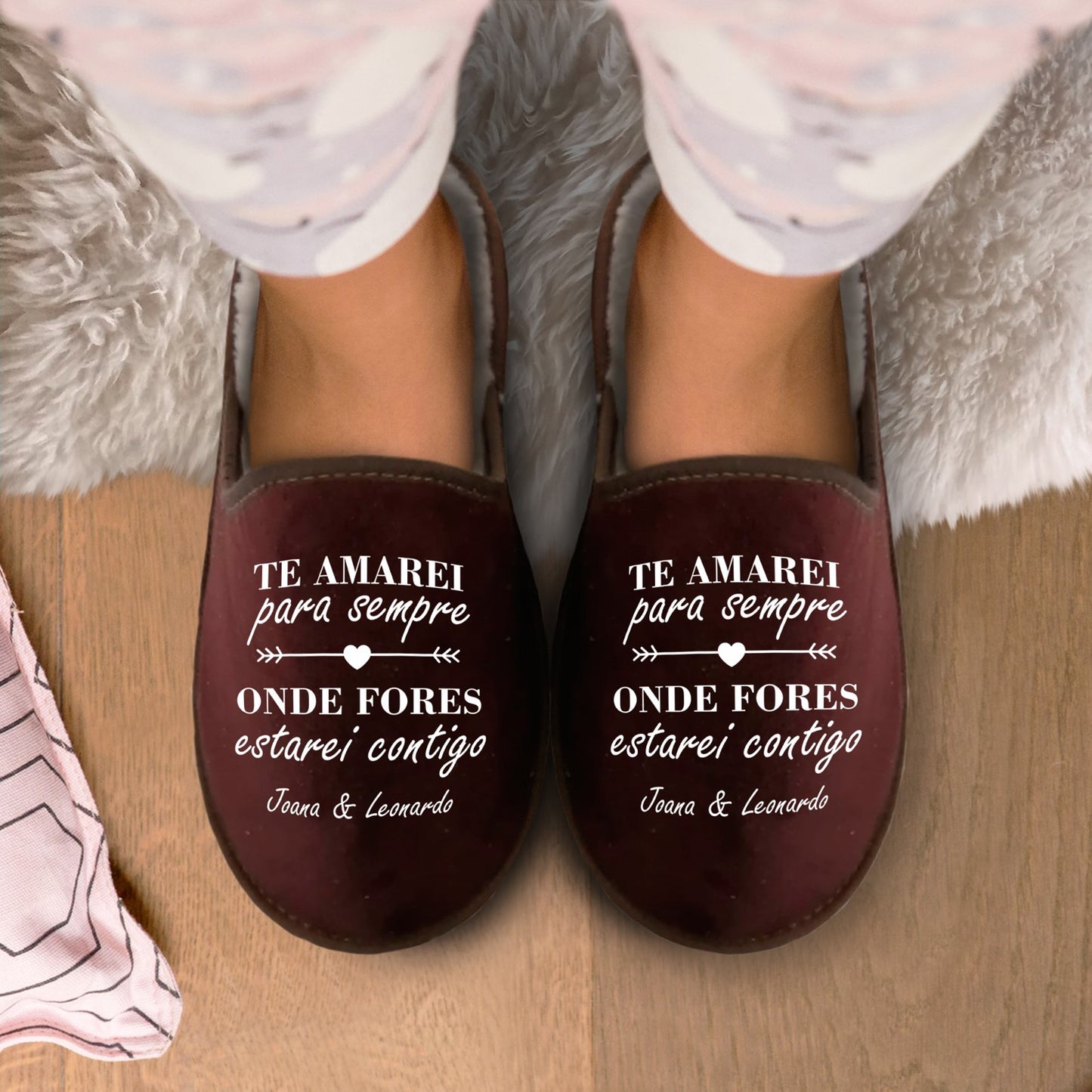 Chinelos "Onde fores estarei contigo"