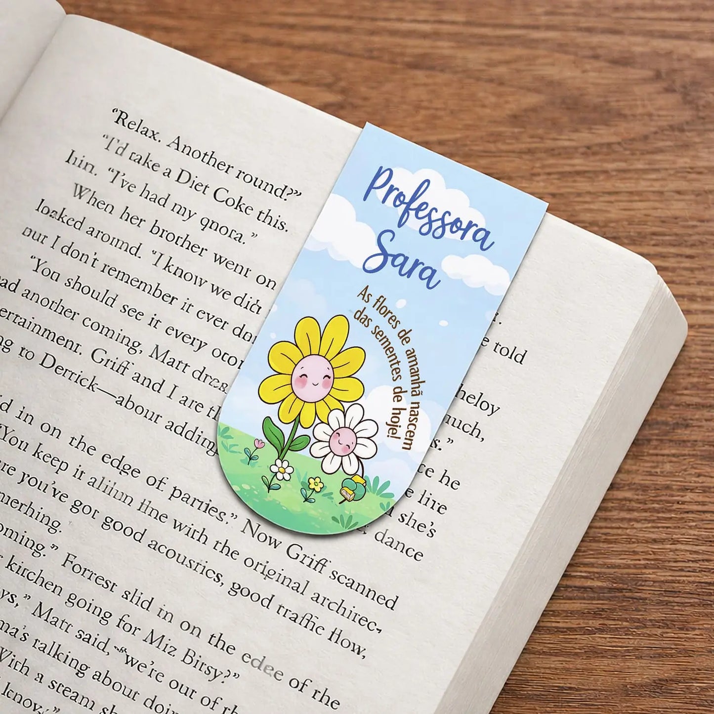 marcador de livro professora personalizado com nome
