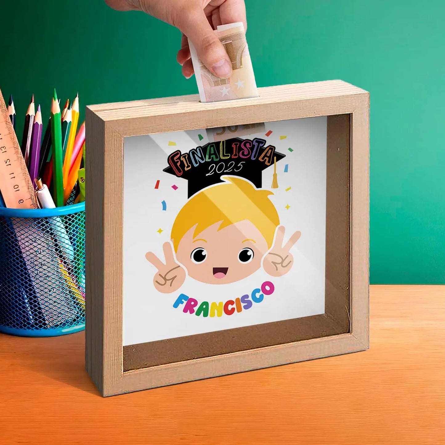 mealheiro personalizado com nome e ano