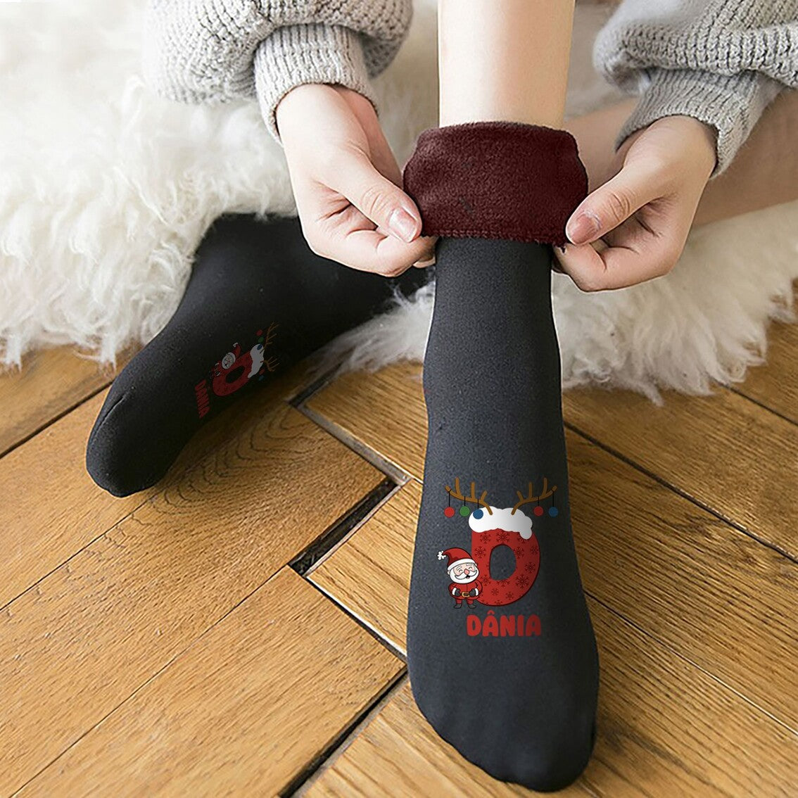 Meias Térmicas "Pai Natal na Neve"