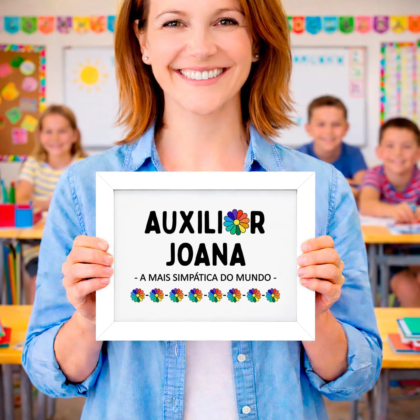 moldura auxiliar personalizada com nome e frase