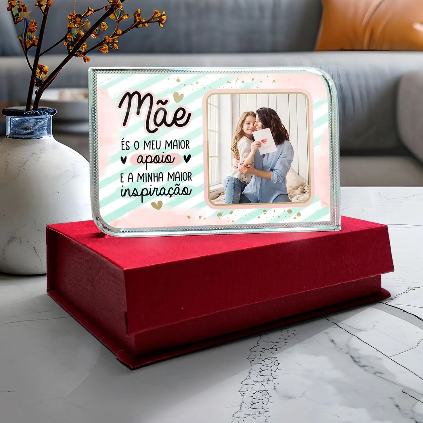 Moldura de Cristal 3D c/ caixa "Inspiração"