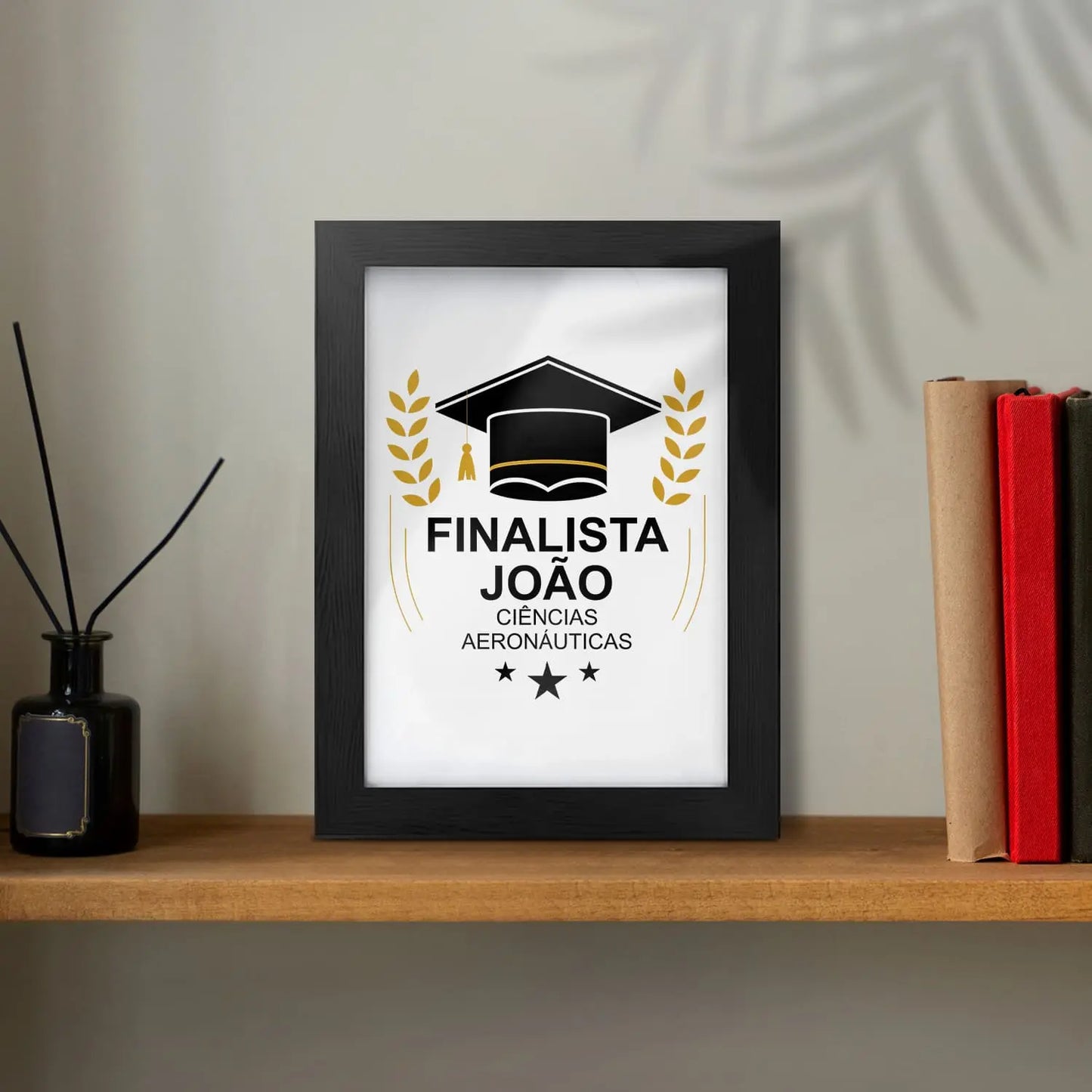 moldura personalizada para finalista com nome e curso ou ano escolar